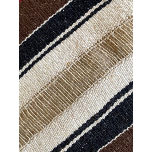 VTG Woven Wool Zapotec Indigenous Southwest Mexican Wool WALL TAPESTRY / RUG - Picture 7 of 8